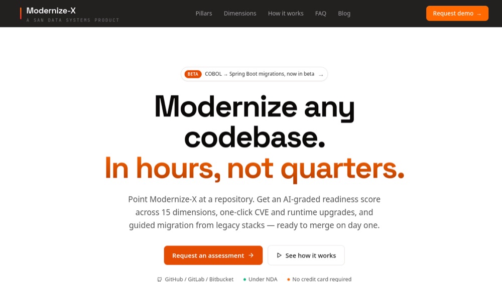ModernizeX — Codebase modernization tool